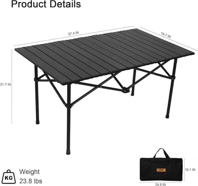 Camping-Klapptisch und -Stühle Eierrolltisch aus Aluminiumlegierung mit einfacher Tragetasche für dr – 3