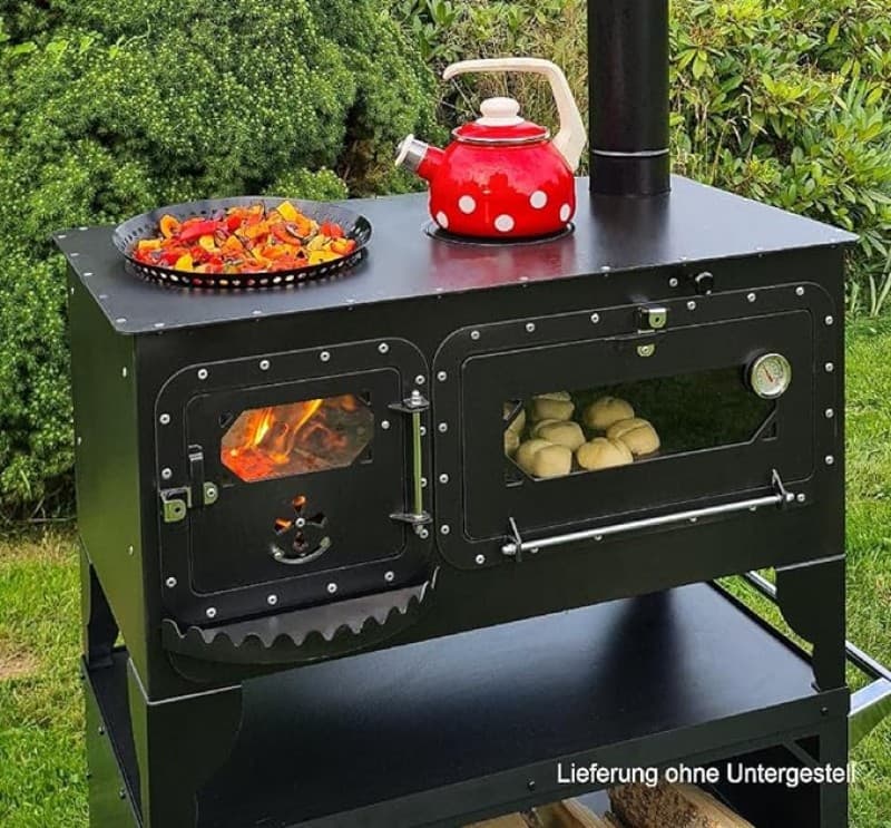 Pizzaofen Backofen Brotbackofen Teigwaren Gartenküche Pizzabackofen Holzbackofen mit Schornstein