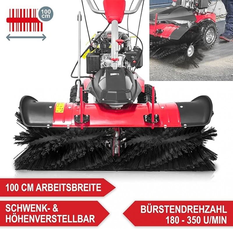 Benzin-Kehrmaschine TÜV Rheinland geprüft GS Zertifikat 100 cm Kehrbürste 196 ccm Motor 6,5 PS inkl. – 4