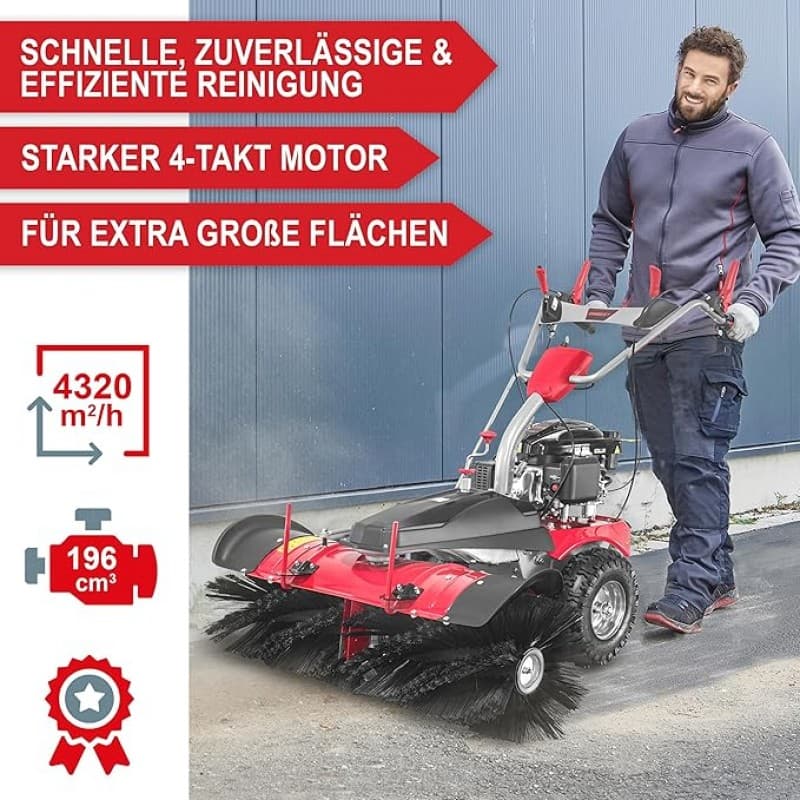 Benzin-Kehrmaschine TÜV Rheinland geprüft GS Zertifikat 100 cm Kehrbürste 196 ccm Motor 6,5 PS inkl. – 5