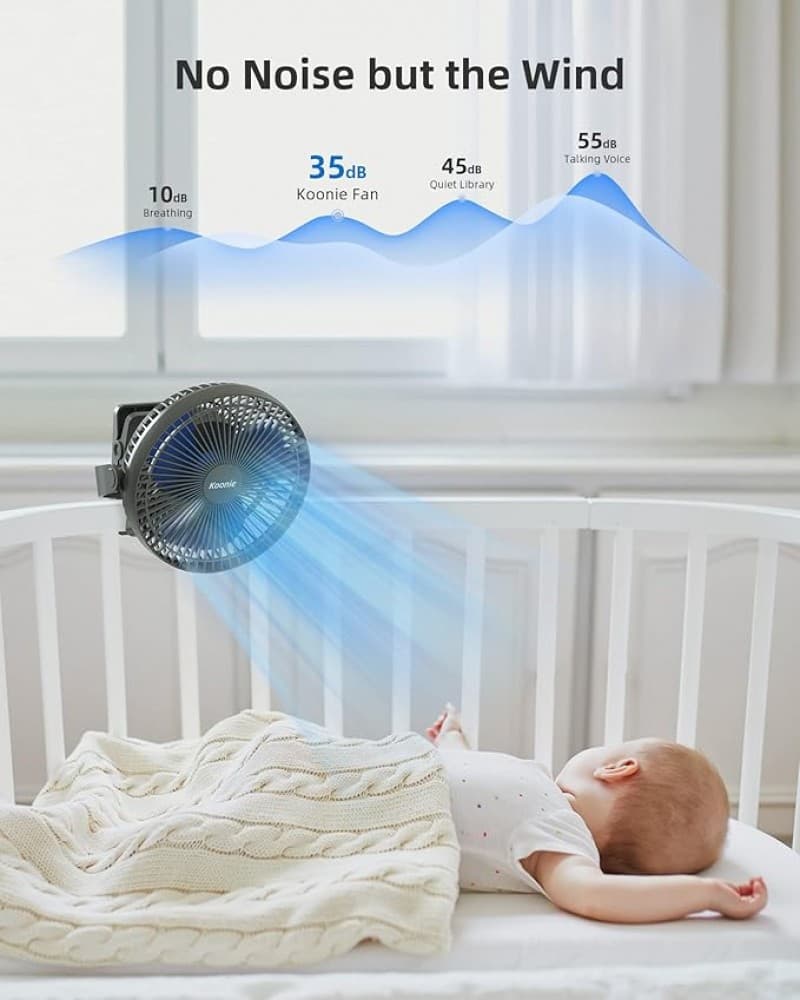 Tischventilator Clip-On-Ventilator USB mit 10.000 mAh Akku 4 Geschwindigkeiten wiederaufladbar für Z – 4
