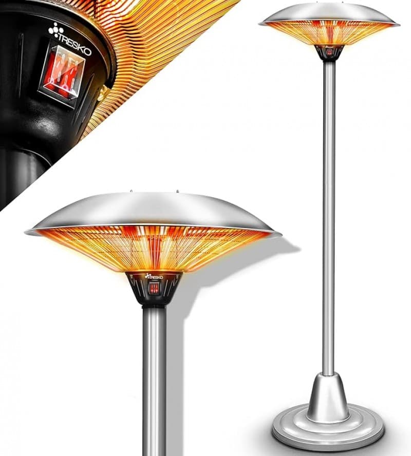 Infrarot Heizstrahler | Heizpilz Höhe 190 cm – elektrisch Heizstufen 1500 – 2500 W | Terrassenstrahl – 2