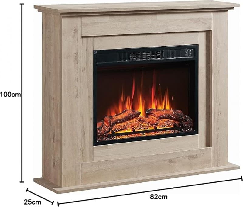Elektrokamin elektrischer Standkamin mit 3D-Flammeneffekt Elektroheizung 2000 W Kamin mit Fernbedien – 2