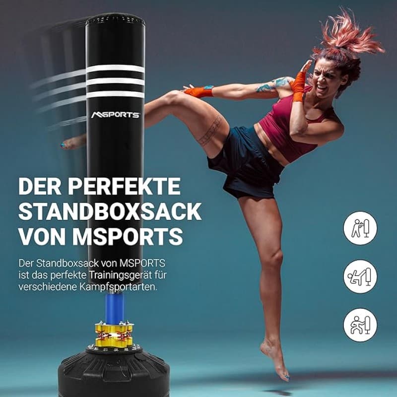 Premium-Boxsack Kickboxen freistehender Boxsack für Erwachsene mit Saugnapf – MMA-Boxtrainer-Kickbox – 4