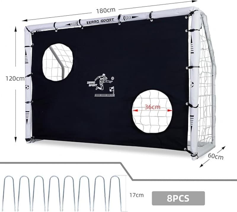 Fußballtor 180 x 60 x 120 cm Torwand für Erwachsene und Kinder Fußballtorwand mit Bällen zum Spielen – 2