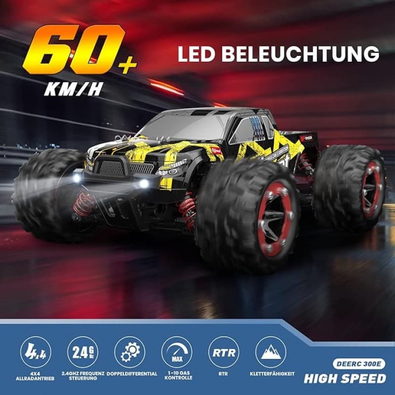 Rennauto ferngesteuertes Auto bürstenloser Motor 60 km/h 4WD Schnelles Rennauto 2 Batterien 40 Minut – 2