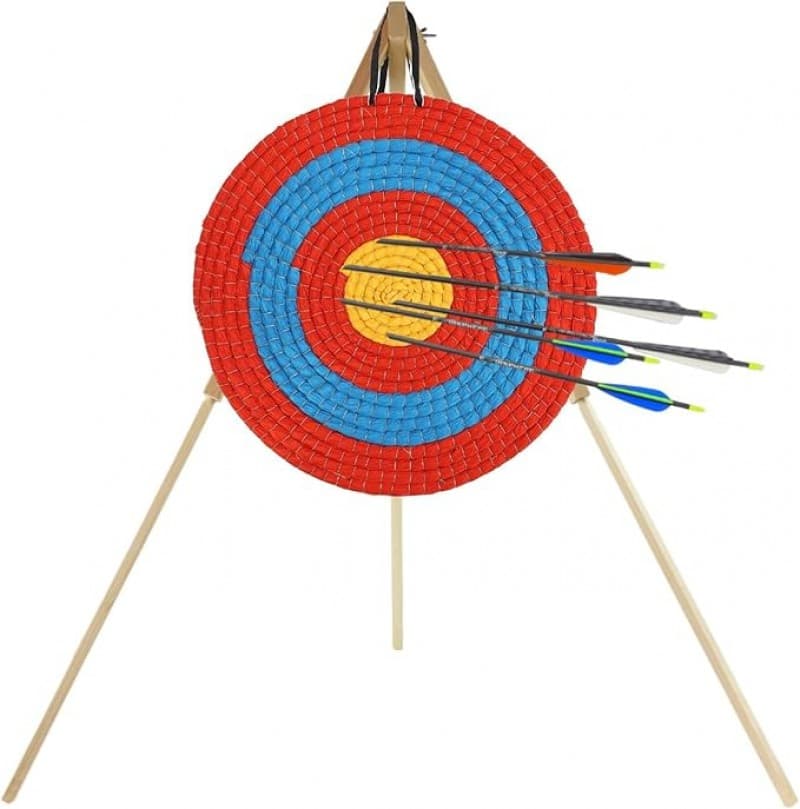 Zielscheibe Strohzielscheibe 50 x 50 x 5cm + Ständer im Set Zielscheibe Bogenschießen für Kinder und – 2
