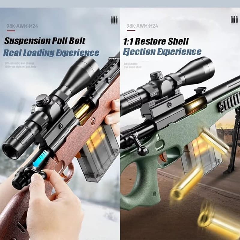 Scharfschützengewehr mit weichen Bällen Soft-Bullet-Scharfschützen-Spielzeugpistole mit Fernrohr + S – 2