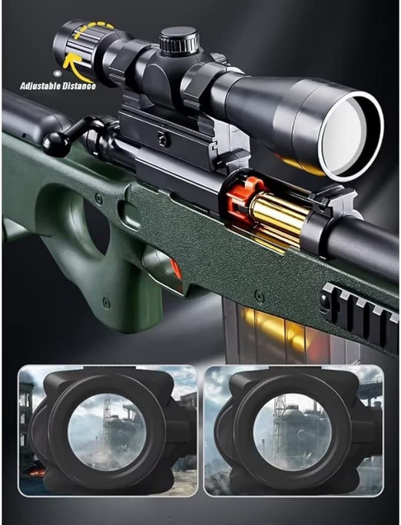 Scharfschützengewehr mit weichen Bällen Soft-Bullet-Scharfschützen-Spielzeugpistole mit Fernrohr + S – 4