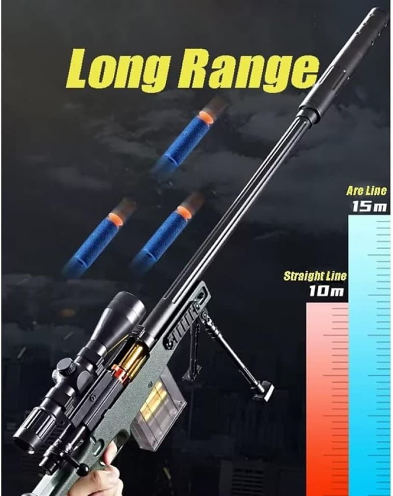 Scharfschützengewehr mit weichen Bällen Soft-Bullet-Scharfschützen-Spielzeugpistole mit Fernrohr + S – 5