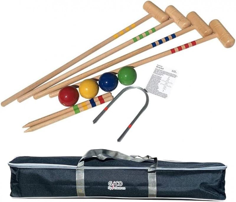 Krocketspiel für 4 Spieler in Tragetasche Outdoor-/Garten-Campingspaß für die ganze Familie Qualität – 4