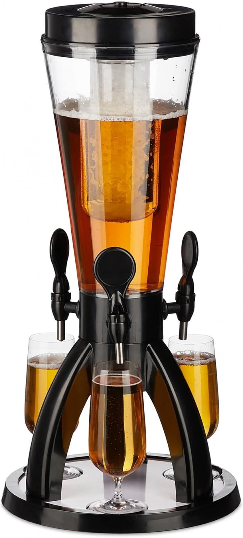 Biersäule mit 3 Zapfhähnen 4 Liter Getränkespender mit Kühlung Bierturm Garten Zapfsäule transparent – 2