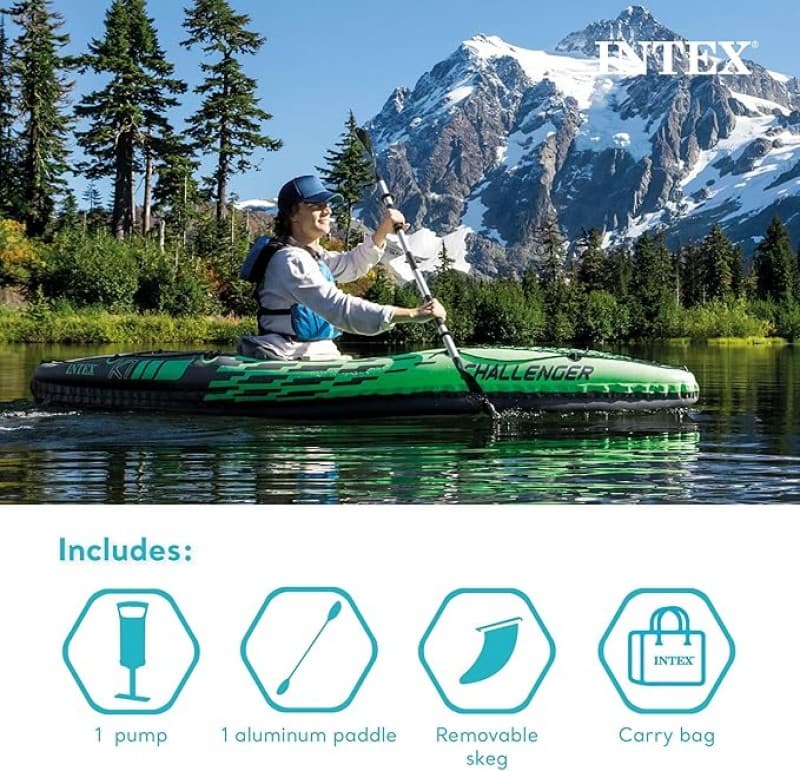 Kajak Schlauchboot Boot Phthalatfrei inkl. 84er Paddel und Luftpumpe 274 x 76 x 33 cm – 2