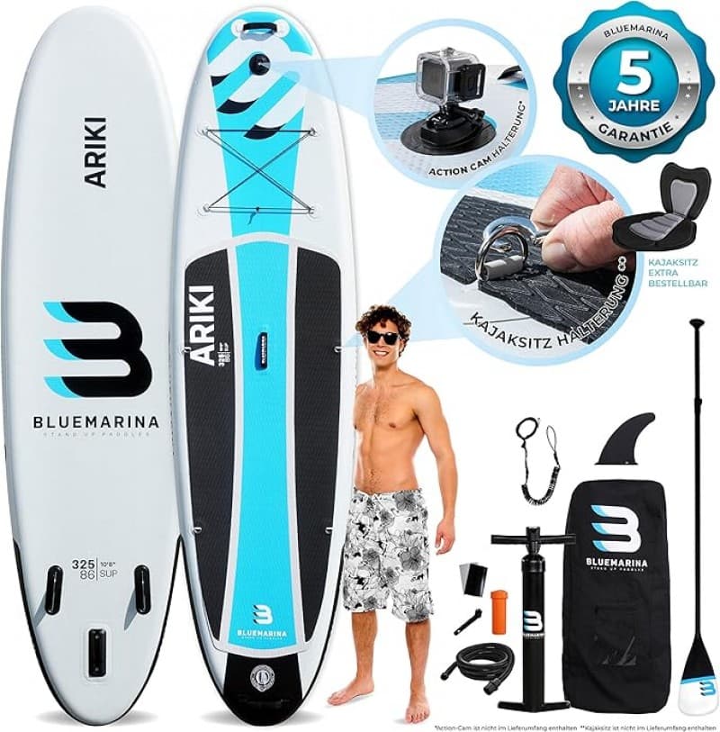 Surfboard Surfbrett Ariki Stand Up Paddle Board aufblasbar 170 kg Tragkraft Stand Up Paddling Set 32 – 2