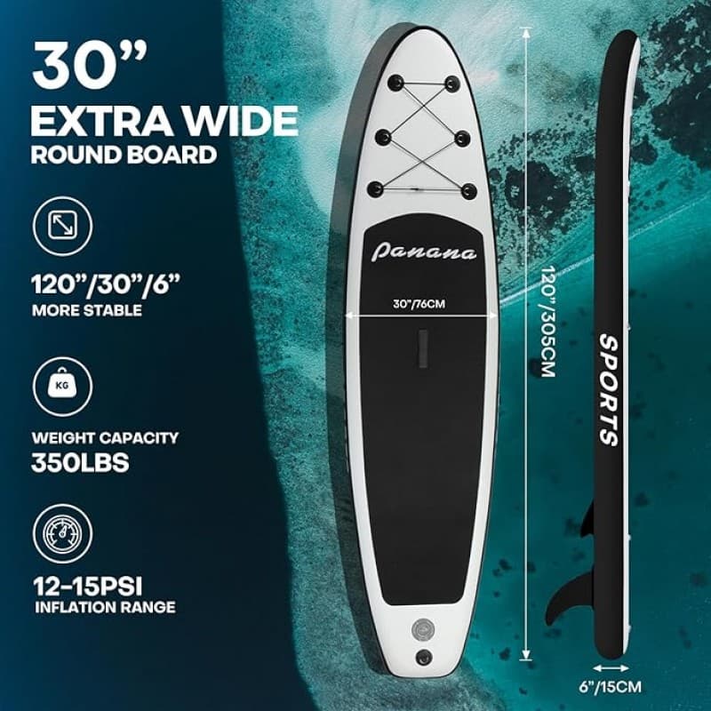 Surfbrett Panana aufblasbares Stand Up Paddle Board mit Premium SUP Board Zubehör Surfboard Surfing – 3