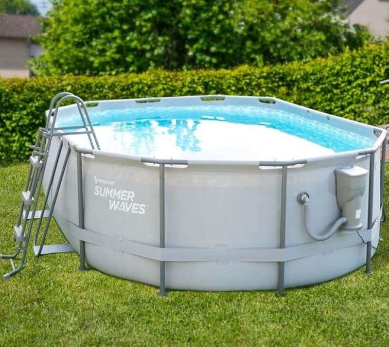 Gartenpool Swimmingpool Aufstellpool Set 488 x 305 cm mit Filterpumpe Bodenvlies Abdeckplane und Ein – 2