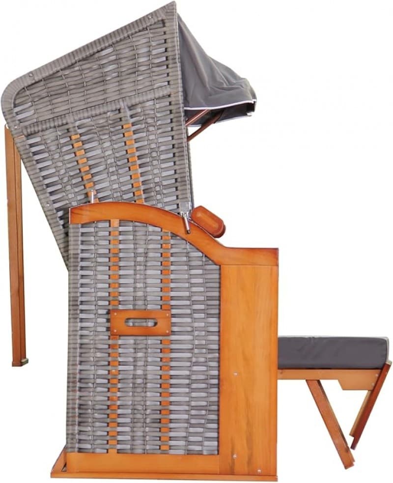 Strandkorb 2,5 Sitzer Klassik XXL 160 cm breit Volllieger inkl. Strandkorbrollen ideal für Strand Ca – 3