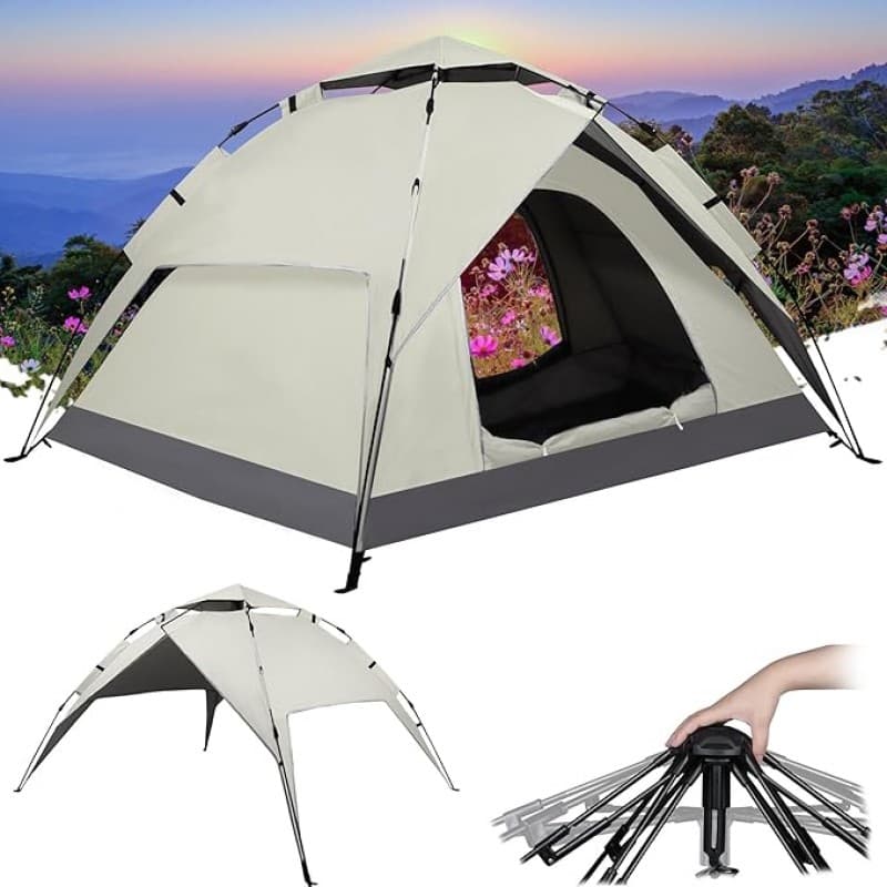Campingzelt Pop-Up-Zelt 2-3 Personen Wasser- und Winddichtes Campingzelt abnehmbarer Außenzeltplane – 4