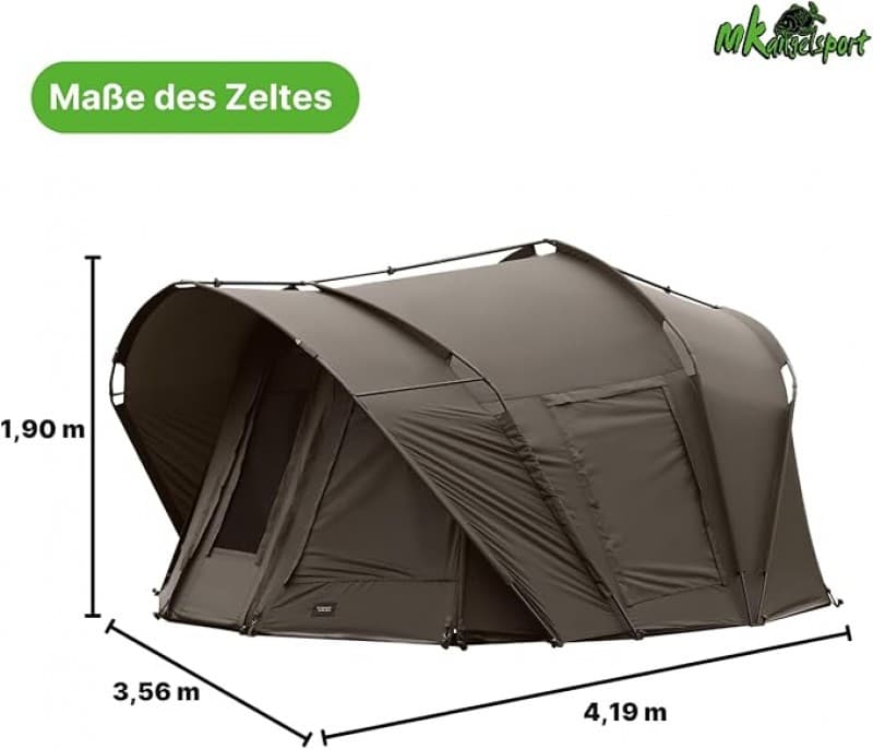 Angelzelt Urlaubszelt Campingzelt Air 4 Personen Karpfenzelt Kuppel Innenhöhe 1,9 m Zelt Angelzelt 4 – 4