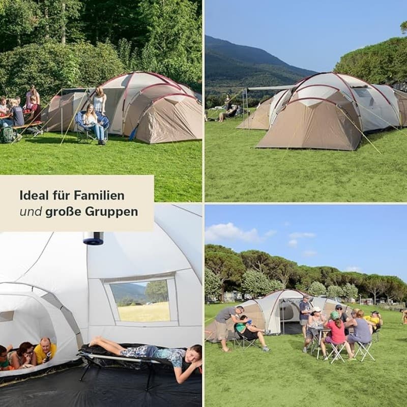 Kuppelzelt für 9-12 Personen | Campingzelt 3 Schlafkabinen 200 cm Stehhöhe 5000 mm Wassersäule Famil – 2