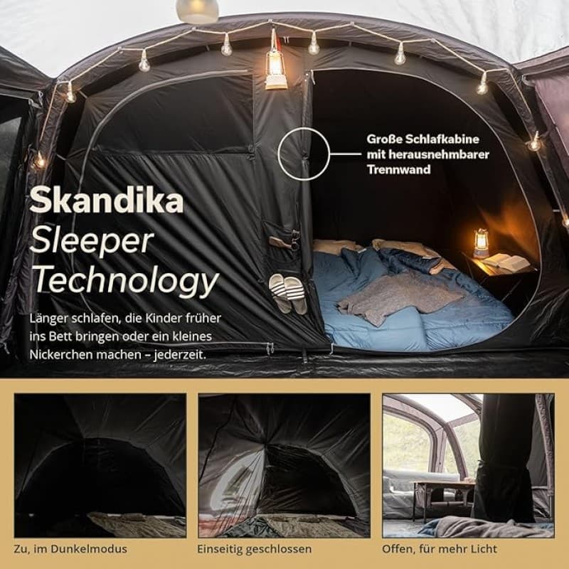 Aufblasbares Zelt Luftzelt für 6 Personen Sleeper Technologie 4000 mm Wassersäule 220 cm Stehhöhe Üb – 2