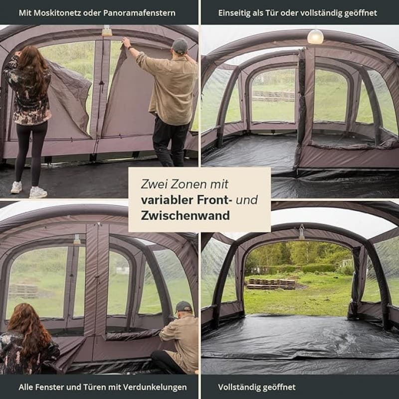 Aufblasbares Zelt Luftzelt für 6 Personen Sleeper Technologie 4000 mm Wassersäule 220 cm Stehhöhe Üb – 5