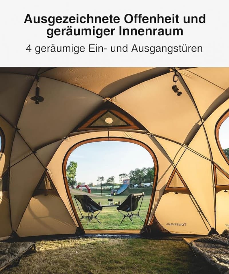 Kuppelzelt 4 Personen Campingzelt Familiencamping Familienzelt Winterzelt wasserdicht 3000 mm 4 Jahr – 4