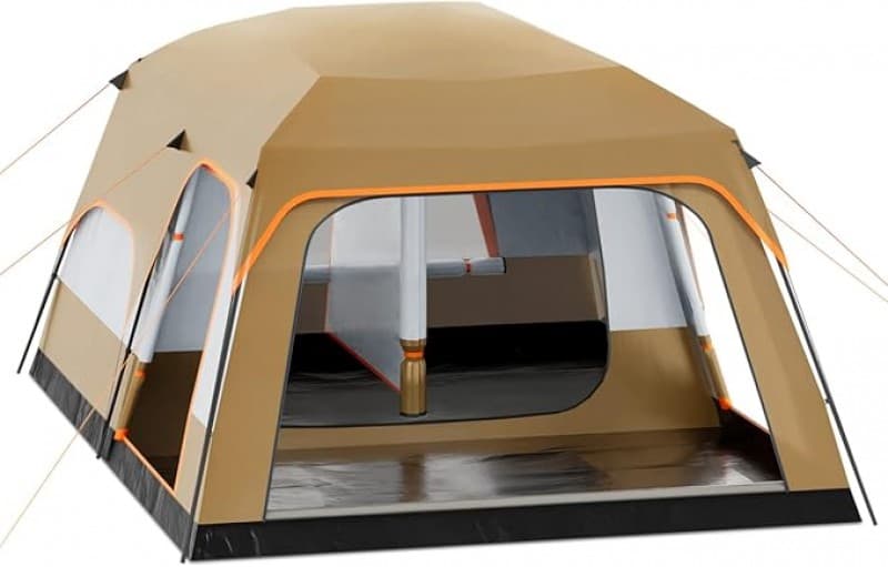 Riesenzelt Campingzelt für 5–8 Personen extragroß tragbar wasserdicht winddicht 1 Wohnzimmer 2 Schl – 2