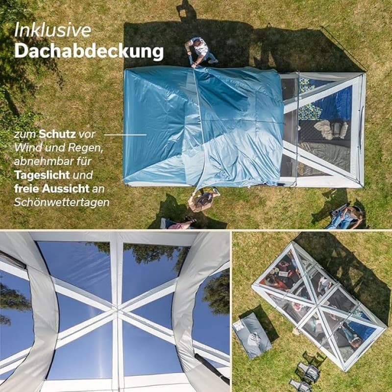 Urlaubszelt Familie Campingzelt Familienzelt 10 Personen mit Einzelwand Mesh-Dach abnehmbares Überze – 3