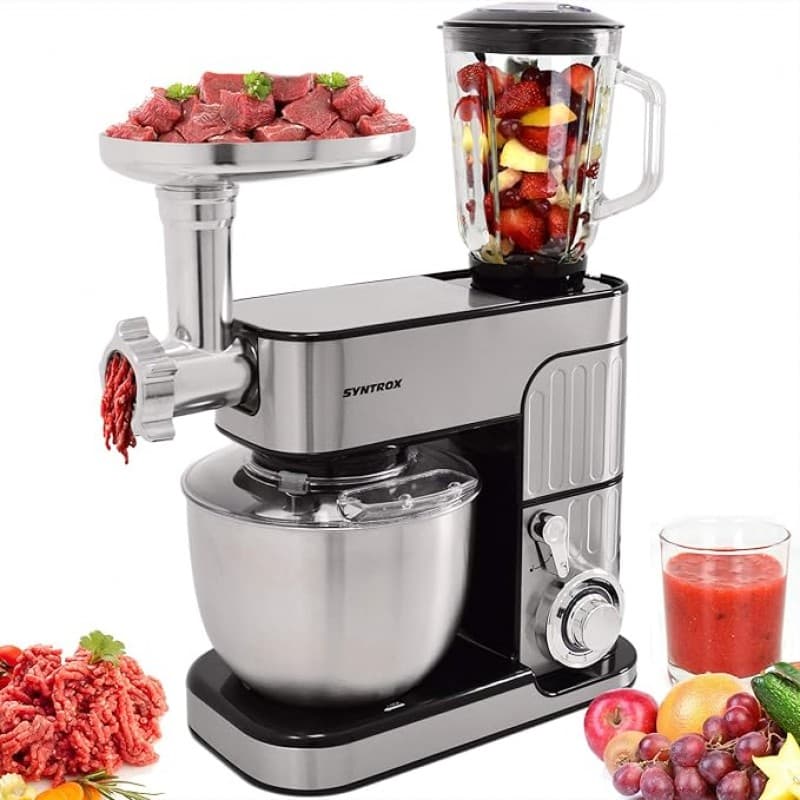 Fleischwolf leistungsstarke Küchenmaschine 1300 Watt Knetmaschine Mixer zeitloses Design 5,5 Liter