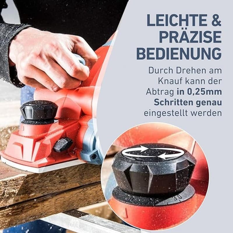Elektrohobel Hobelmaschine Handhobel Premium 1000 WI mit 110 mm Hobelbreite und bis zu 3 mm Einspann – 4
