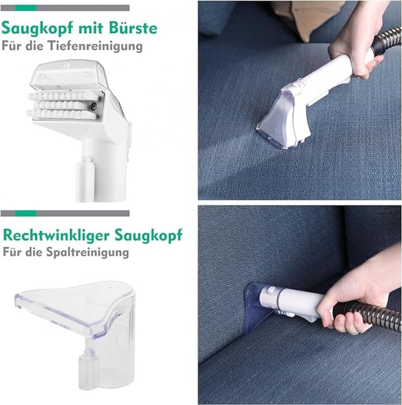 Staubsauger Nasssauger für Teppich Sofa Läufer Polster Treppe Auto 400 W 85 dB Weiß/Grau – 4