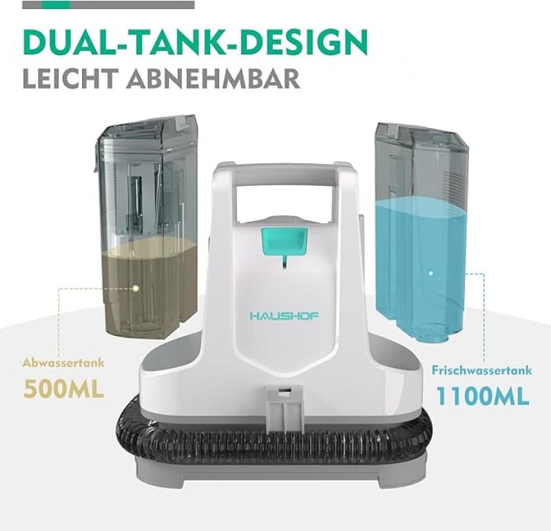 Staubsauger Nasssauger für Teppich Sofa Läufer Polster Treppe Auto 400 W 85 dB Weiß/Grau – 5