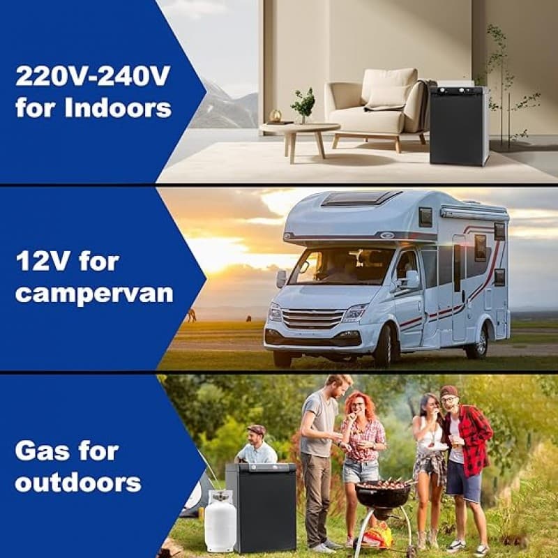 Campingkühlschrank Gas + 12 V + 230 V 3-Wege Kühlschrank 60 L Caravan Kühlschrank Minikühlschrank fü – 2