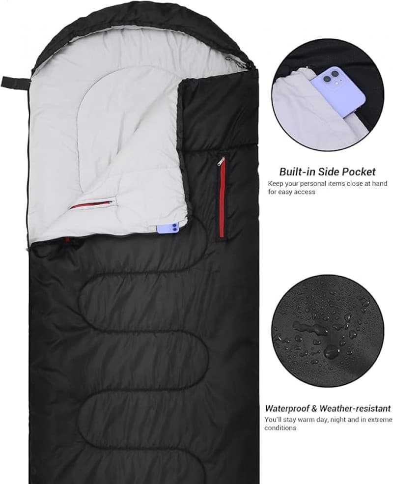 Schlafsack 3-4 Jahreszeiten Deckenschlafsack – 220 x 84 cm wasserdichter leichter Deckenschlafsack f – 4