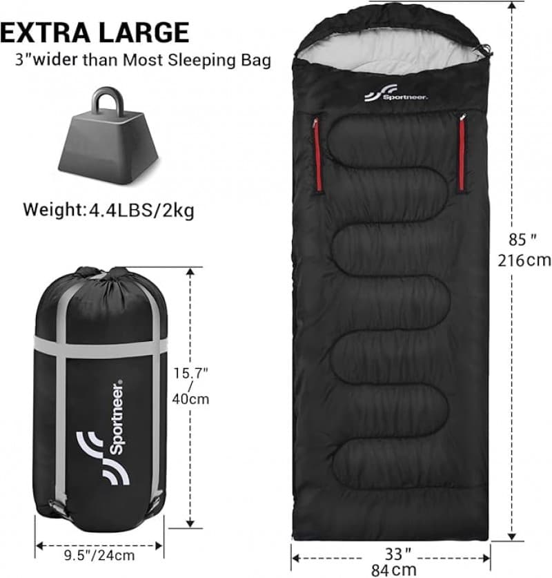Schlafsack 3-4 Jahreszeiten Deckenschlafsack – 220 x 84 cm wasserdichter leichter Deckenschlafsack f – 5