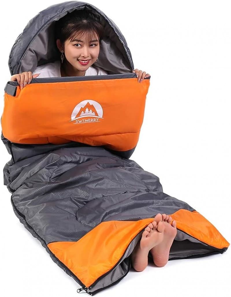 Schlafsack für 3–4 Jahreszeiten (Sommer, Frühling, Herbst, Winter) 220 x 75 warmes und kühles Wetter – 3
