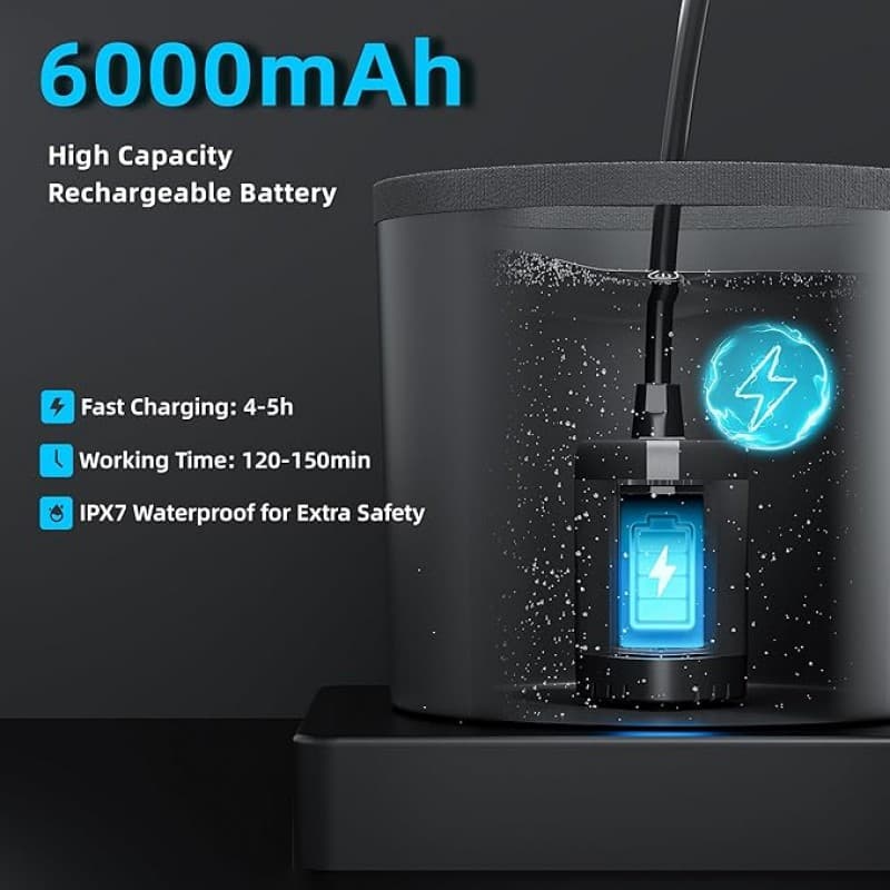 Campingdusche-Komplettset Kaltdusche 6000 mAh wiederaufladbare Saugpumpe mit Smart-Display, Multi-Mo – 2