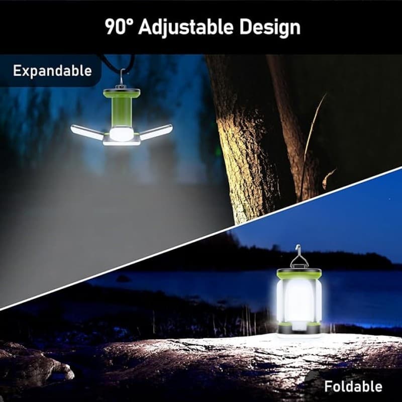 Nachtlampe LED Campinglampe Campinglaterne – 7 Leuchtmodi 60 LEDs superhell per USB wiederaufladbar – 3
