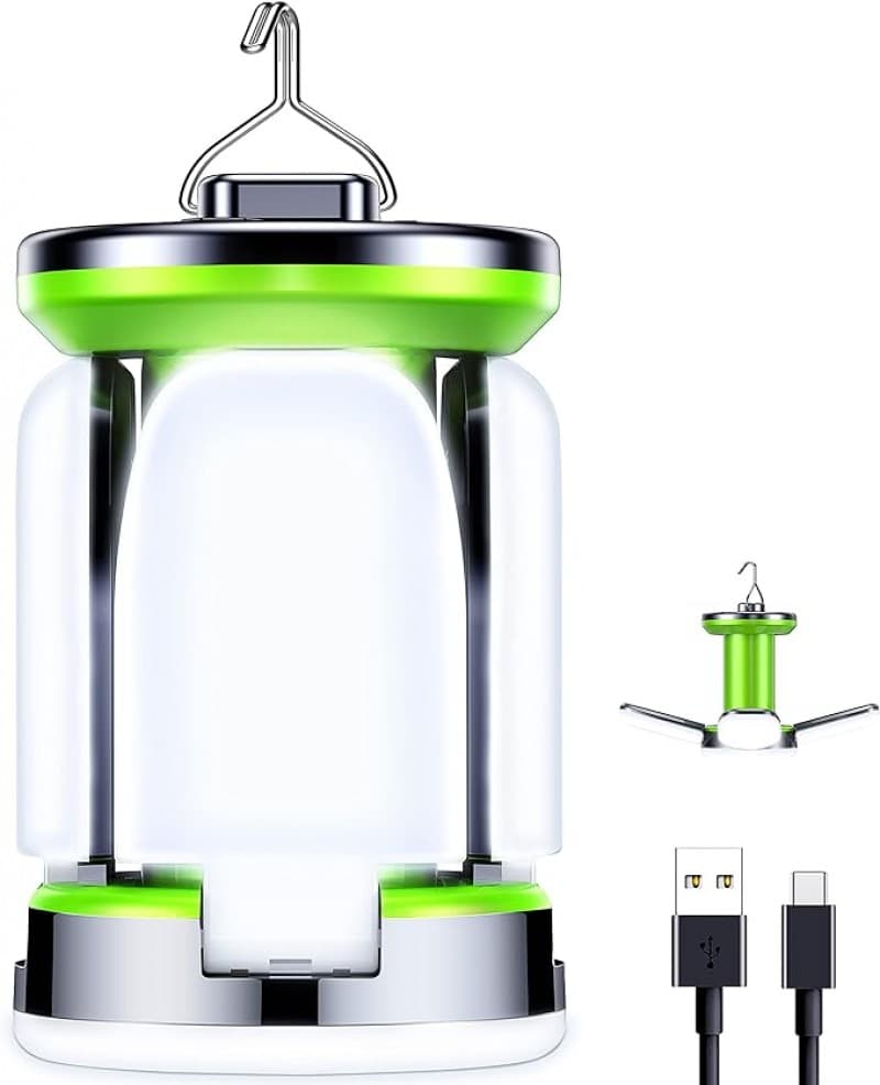 Nachtlampe LED Campinglampe Campinglaterne – 7 Leuchtmodi 60 LEDs superhell per USB wiederaufladbar – 2
