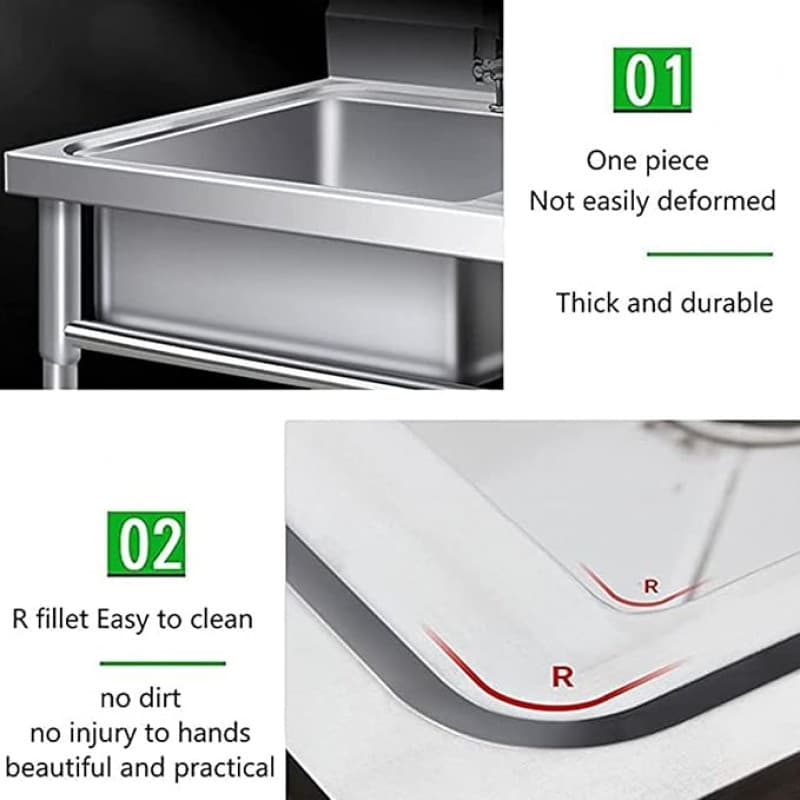 Outdoorspüle Edelstahl Camping Spüle Küchenspüle inkl. Armaturen 1 Becken mobile Spüle Gartenspüle S – 3