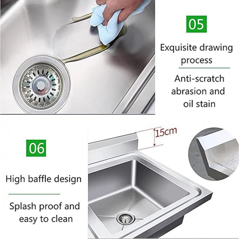 Outdoorspüle Edelstahl Camping Spüle Küchenspüle inkl. Armaturen 1 Becken mobile Spüle Gartenspüle S – 5
