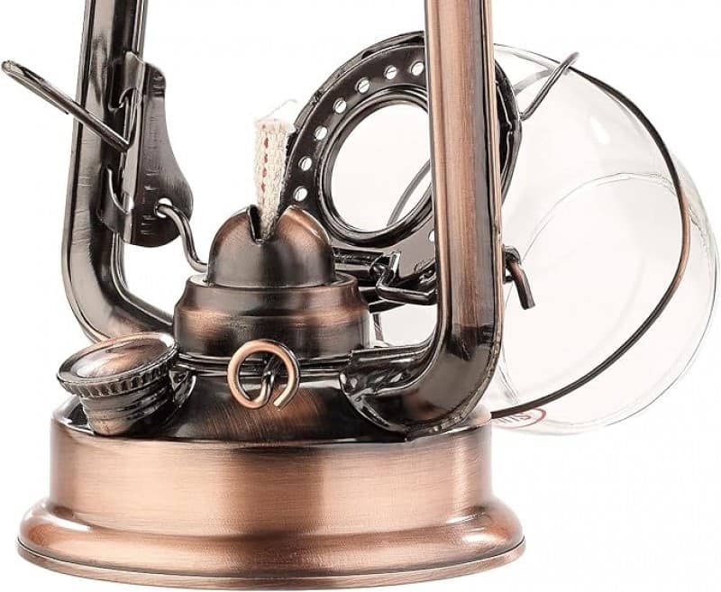 Öllampe 2er-Set nostalgische Petroleum-Sturmlaternen mit Glaskolben 24 cm Kerosinlampe Petroleum Öll – 5