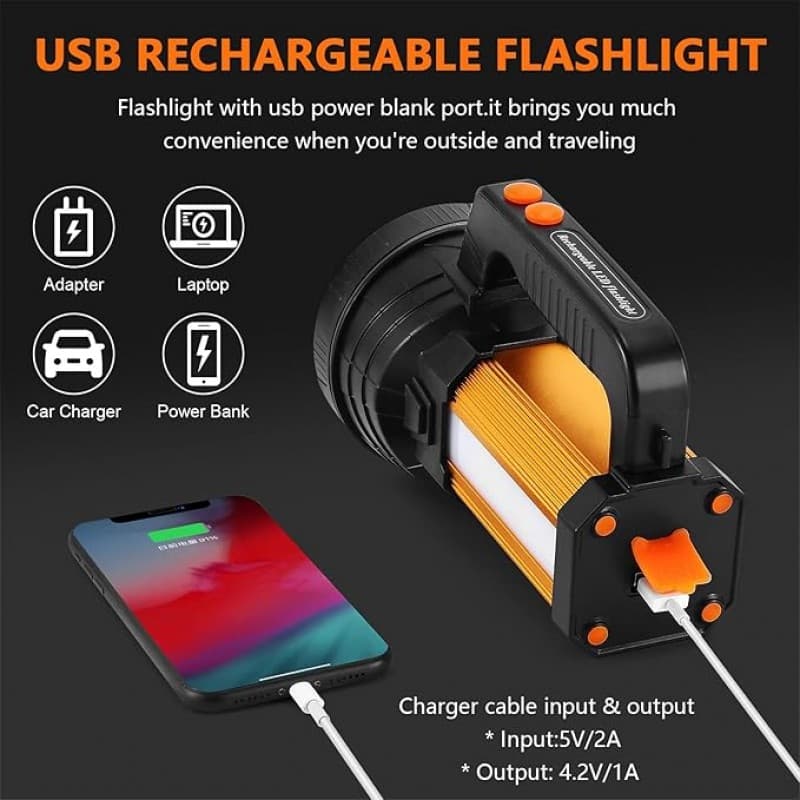 Handlampe Handscheinwerfer 7000 Lumens LED Taschenlampe wiederaufladbar super hell Strahler Camping – 3