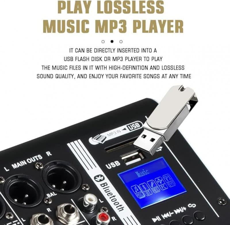 Professioneller Mixer Mischpult (12 Kanäle) für die Aufnahme von DJ-Bühnen-Karaoke-DSP-Effektor – 2