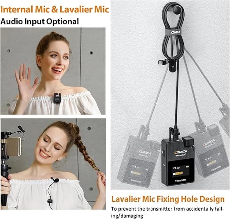 Drahtloses Mikrofon Lavaliermikrofon 2er Set zum anstecken an Kleidung für Hände frei beim Gesang/Ge – 2