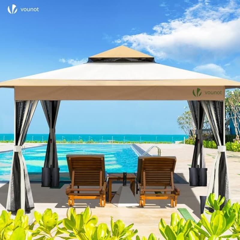 Faltpavillon Pavillon Zelt VIP Lounge für Ihre Gäste – Doppeldach 3,6 x 3,6 m (12,96 qm) – 2