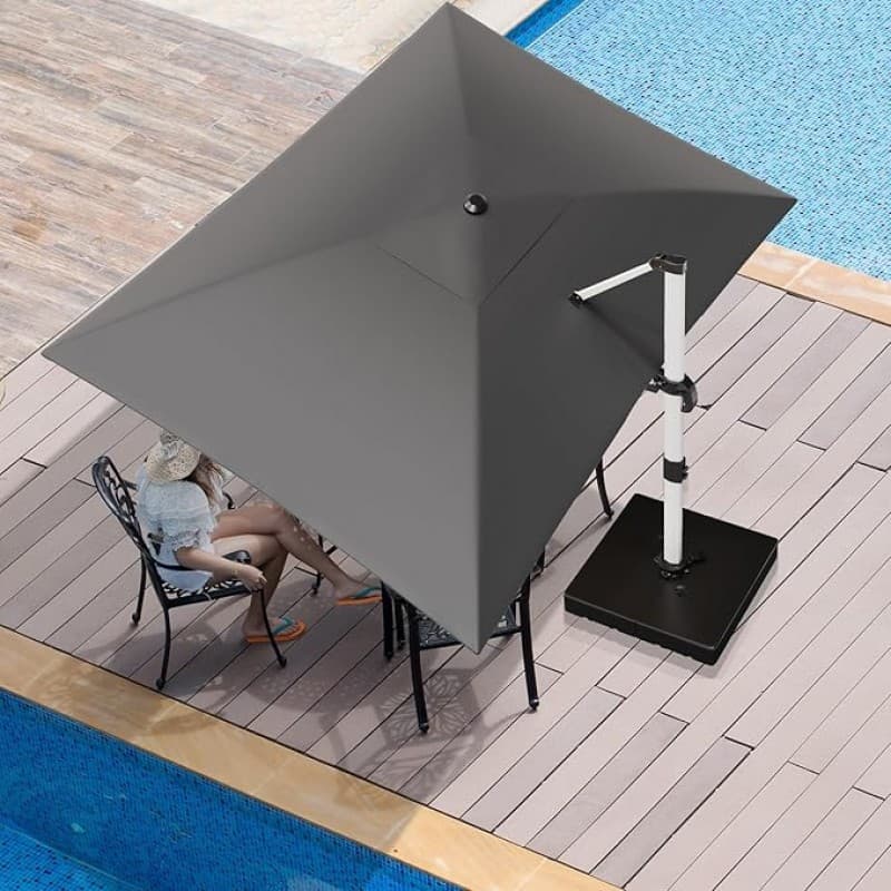 Sonnenschirm Aluminium 400 x 300 Ampelschirm mit Bezug wasserabweisend mit Kurbel – 2