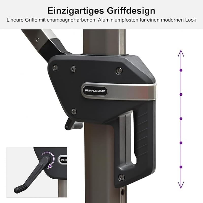 Marktschirm Sonnenschirm Ampelschirm Gartenschirm rechteckig 300 x 400 cm Aluminium groß XXL 360° – 5