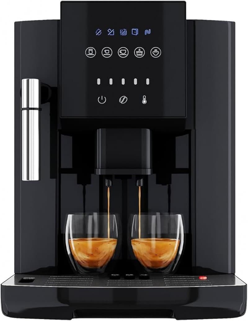 Kaffeevollautomat Milchaufschäumer Düse für Cappuccino Kegelmahlwerk mit Vorwärmfunktion für Tassen – 2